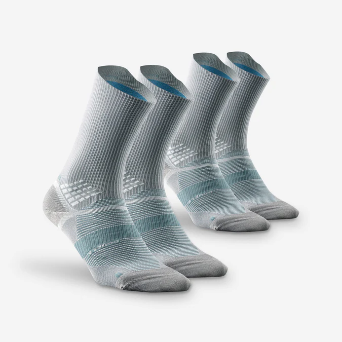 Decathlon Quechua - Meias de cano alto duplo Quechua MH 900 para caminhada - 2 pares