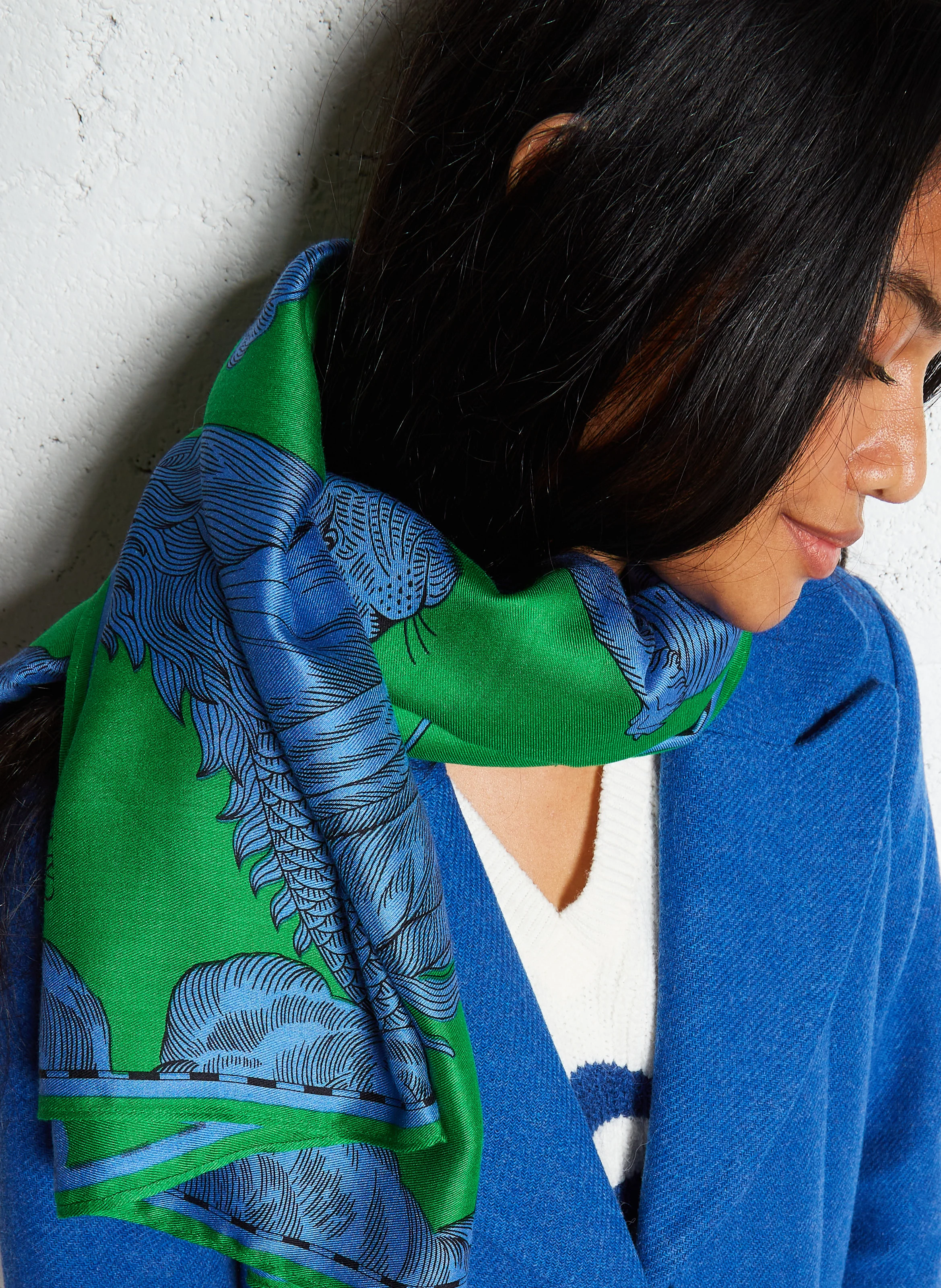 ASTROLOGIE - Foulard en soie mélangée imprimé | Vert