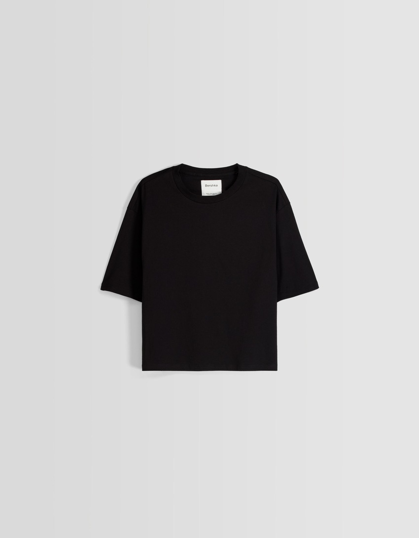 Camiseta de manga curta com modelagem quadrada