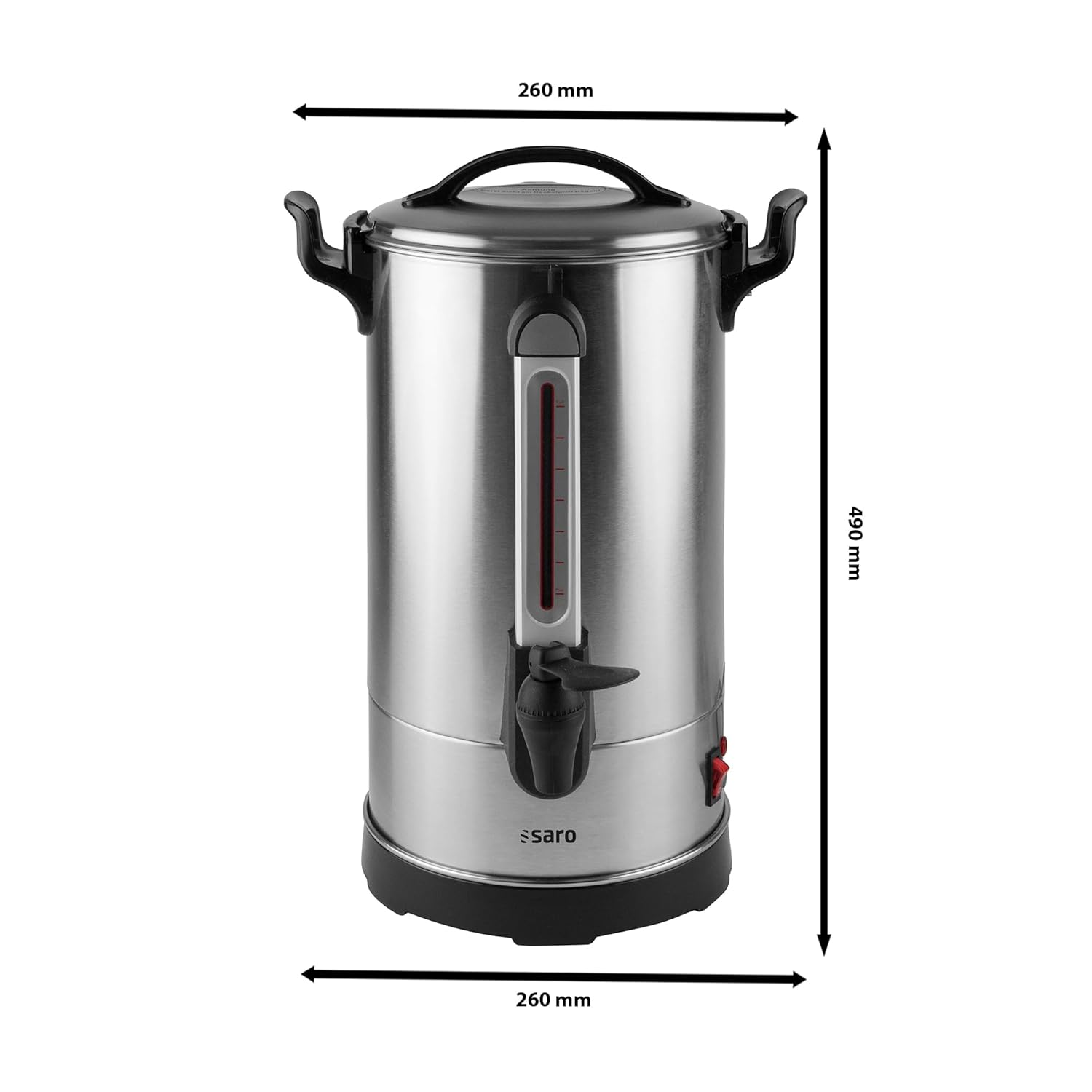 Saro Kaffeemaschine für Frühstücksbuffet & Gewerbe – 10,8 L – Doppelwandig – 100 Tassen – Edelstahl mit Zapfhahn & Warmhaltefunktion – 230 V – 1,6 kW – Modell CAPPONO 100