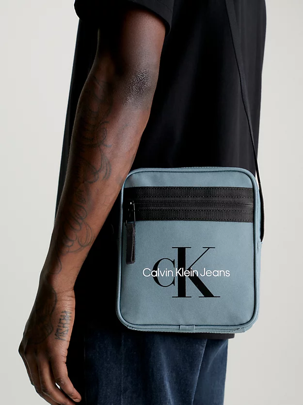 Bolsa de ombro estilo repórter com logotipo