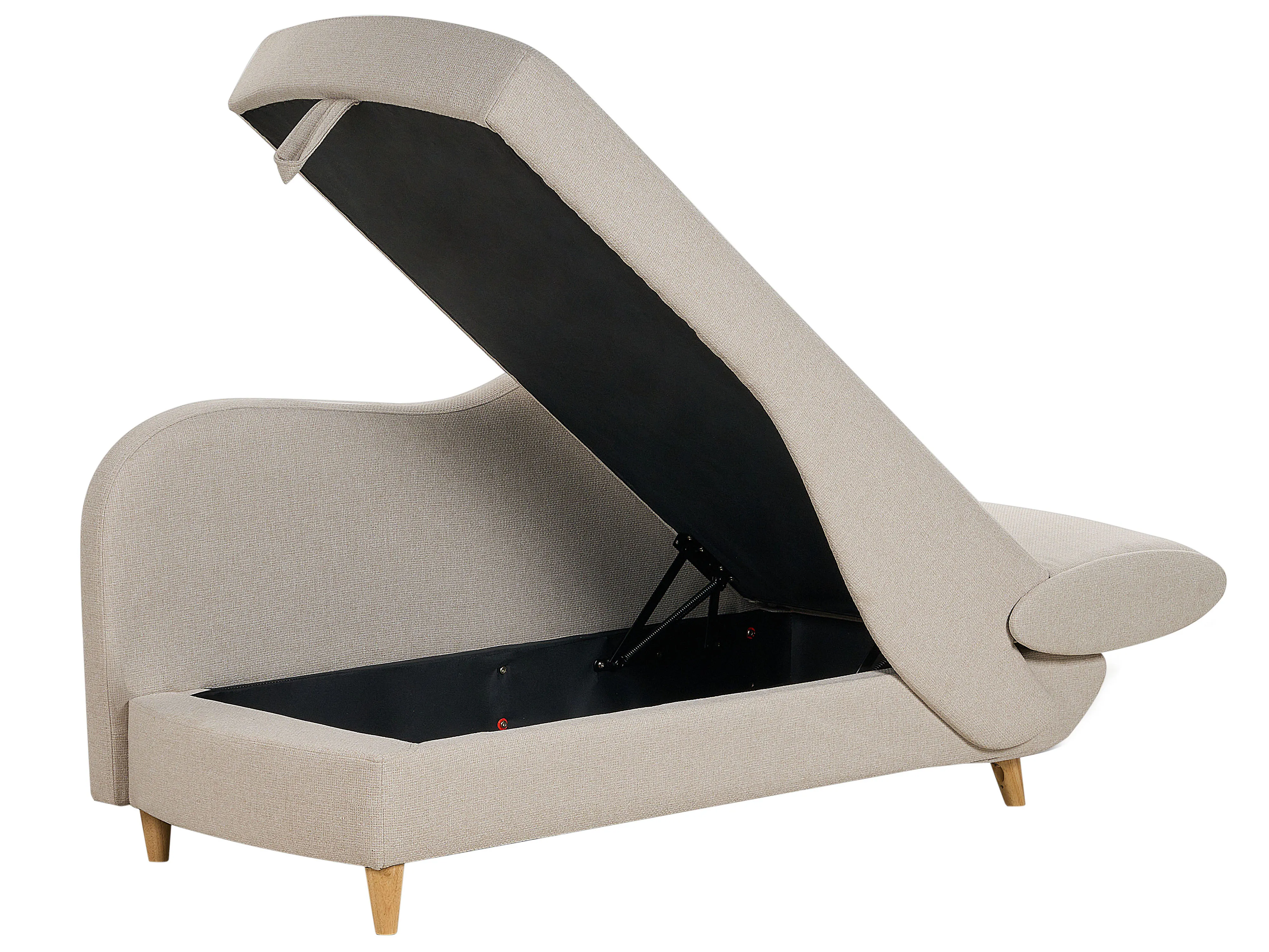 Rechtszijdige chaise longue MERI Kunstlinnen Beige met opbergruimte