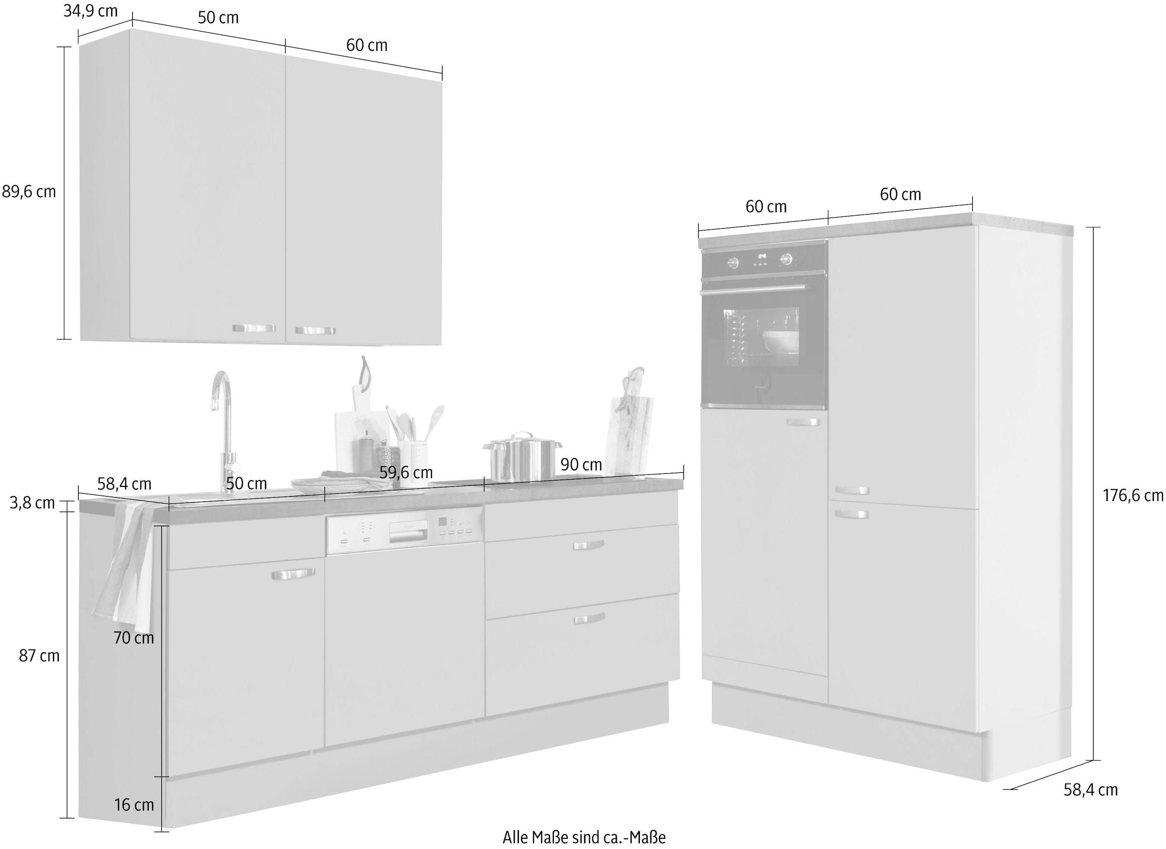 KOCHSTATION Küchenzeile »KS-Cara« mit Vollauszügen und Soft-Close-Funktion,  Breite 320 cm