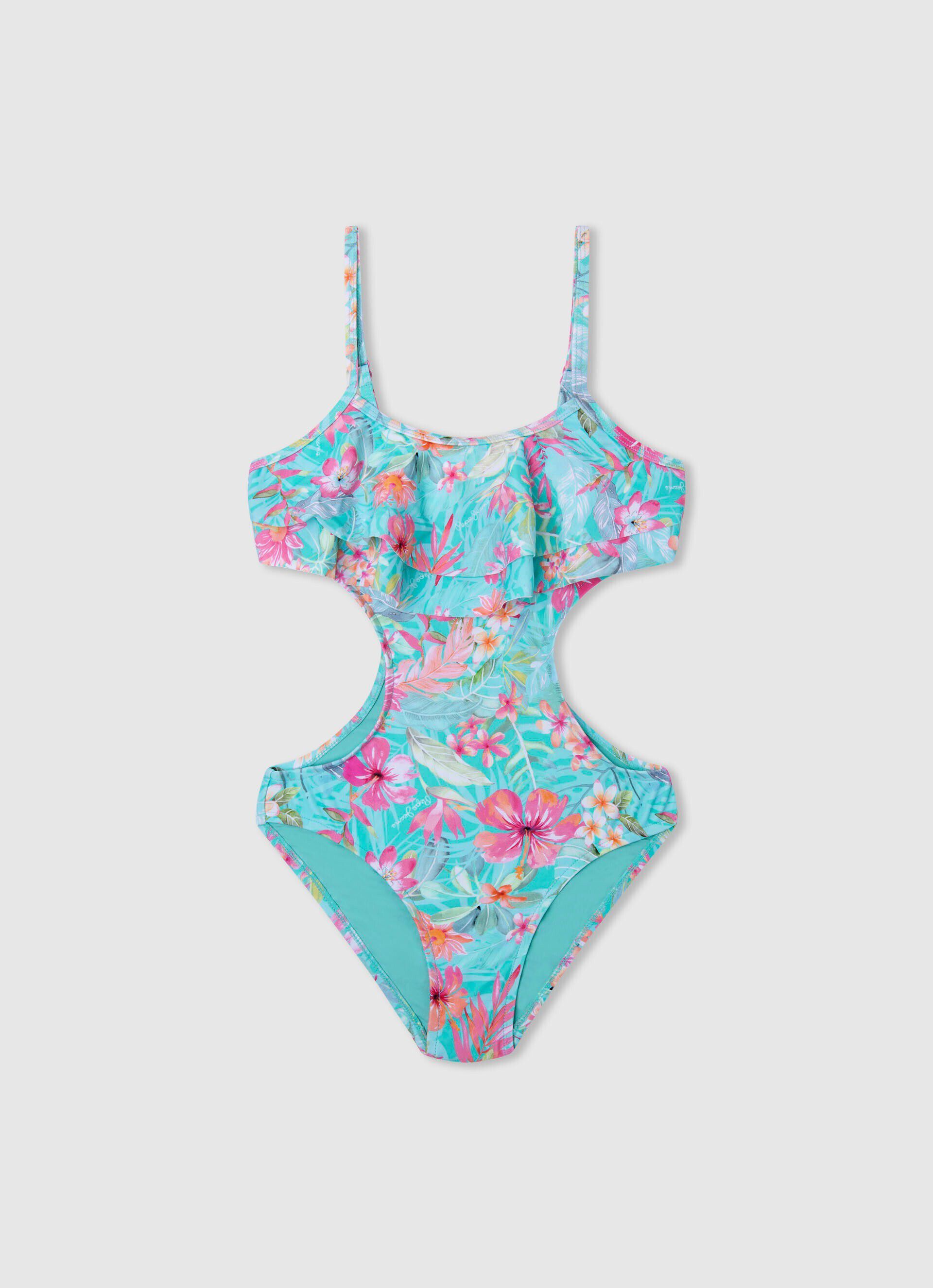 Maiô com estampa floral - Multicolorido