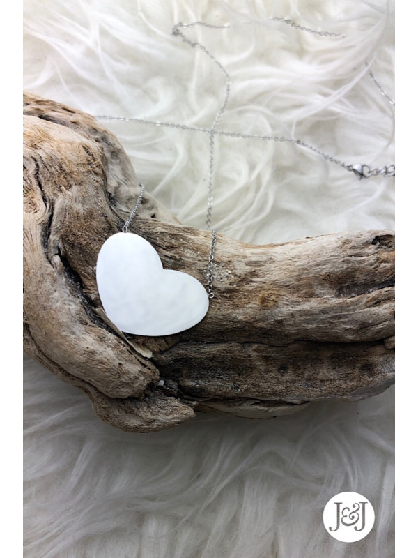 sautoir pendentif cœur argenté Milë Mila