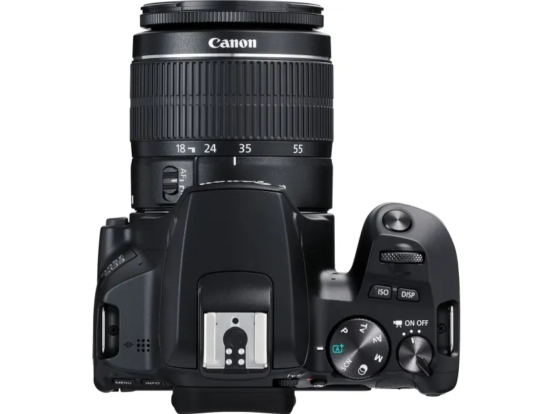 Canon EOS 250D - Digitalkamera - SLR - 24.1 MP - APS-C - 4K / 25 fps - 3x optisk zoom EF-S 18-55 mm III objektiv - Wi-Fi, Bluetooth - sort