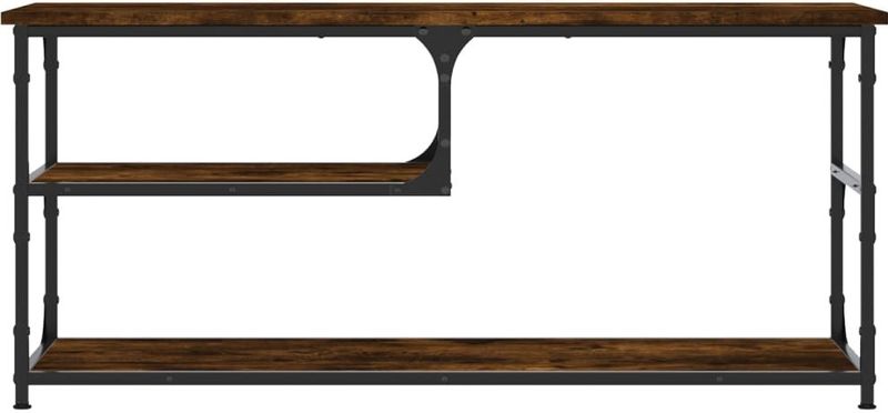 vidaXL - Tv-meubel - Gerookt Eikenkleur - Bewerkt Hout - Staal