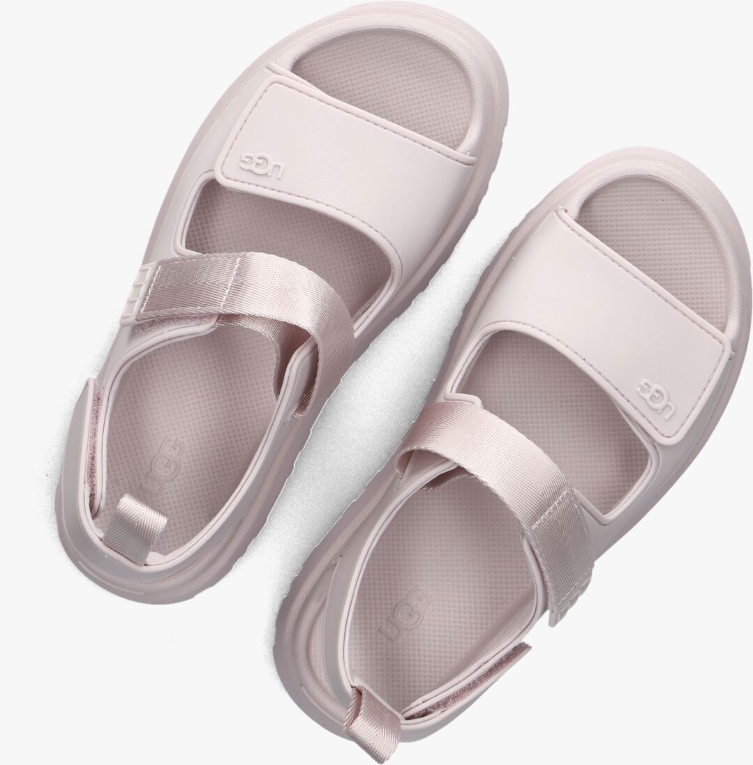 lila ugg platte sandalen w goldenglow