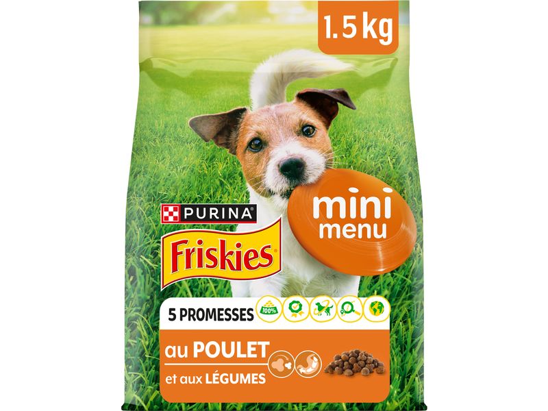 Purina Friskies Mini Menu mit Huhn und Gemüse 1.5 kg Alleinfuttermittel für kleine, ausgewachsene Hunde