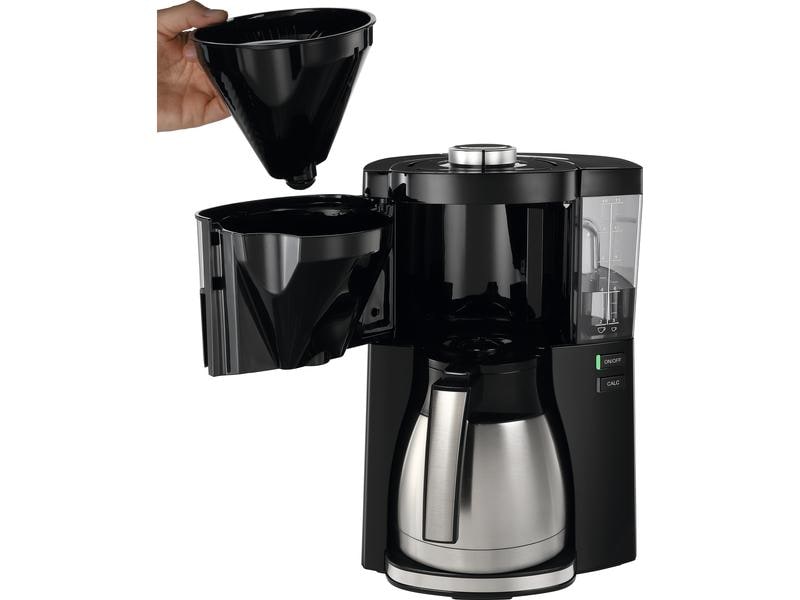 Melitta Filterkaffeemaschine Look Therm Perfection Schwarz Kannendeckel mit komfortabler Easy Click Funktion