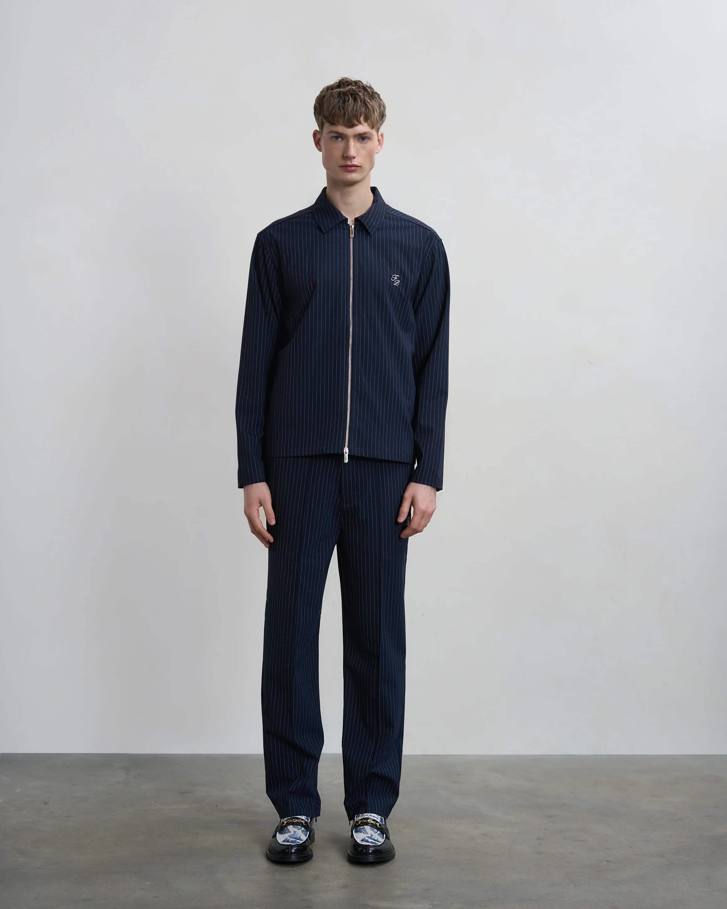 Coach Pants Pinstripe Maritime Blue
