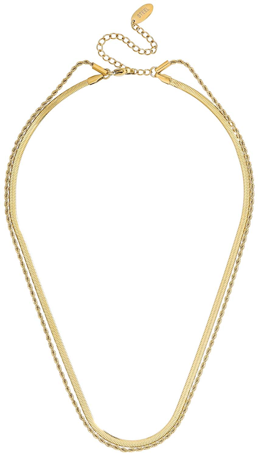 Layering Kette - Golden Steel