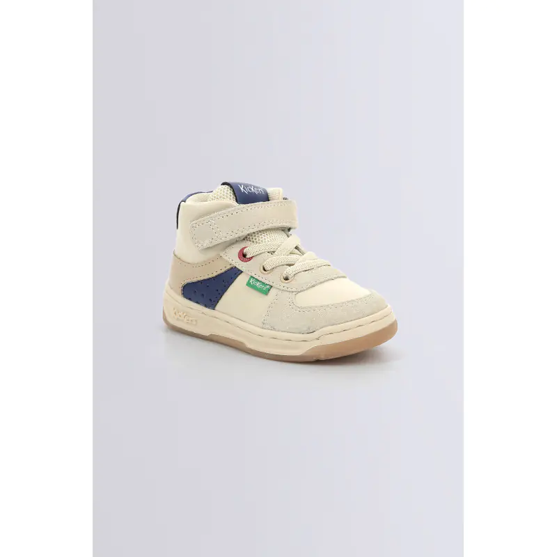 KICKALIEN BEIGE BLEU SNEAKERS HAUTES Synthétique Garçon