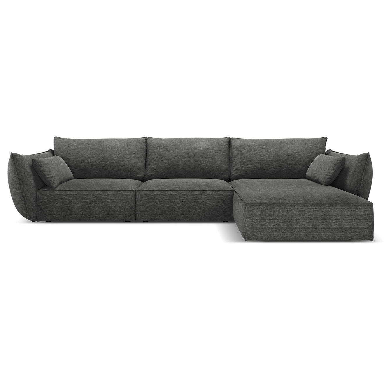 Mazzini Sofas Canapé D'Angle Droit Vanda 5 Places 2 gris - 208x166x85 cm