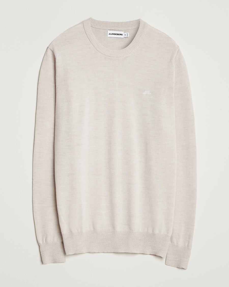 J.Lindeberg Keane Merino Crew Neck Moonbeam Melange