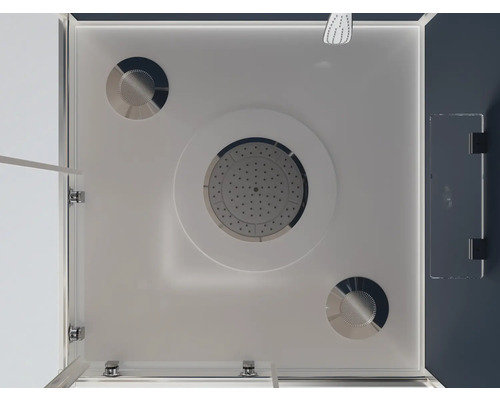 Aurlane Blue River Square 2.0 complete douche-unit, 90 x 90 x 219 cm, zilvergrijs