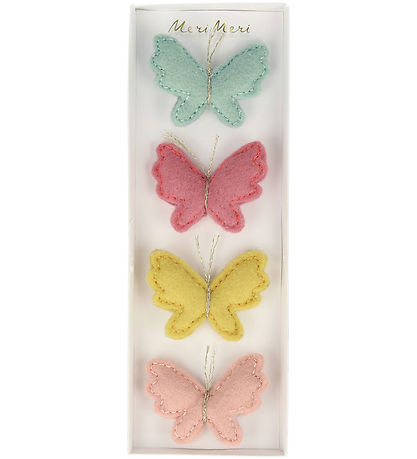 Meri Meri Haarspange - 4er-Pack - Filz - Schmetterlinge - 5 cm -