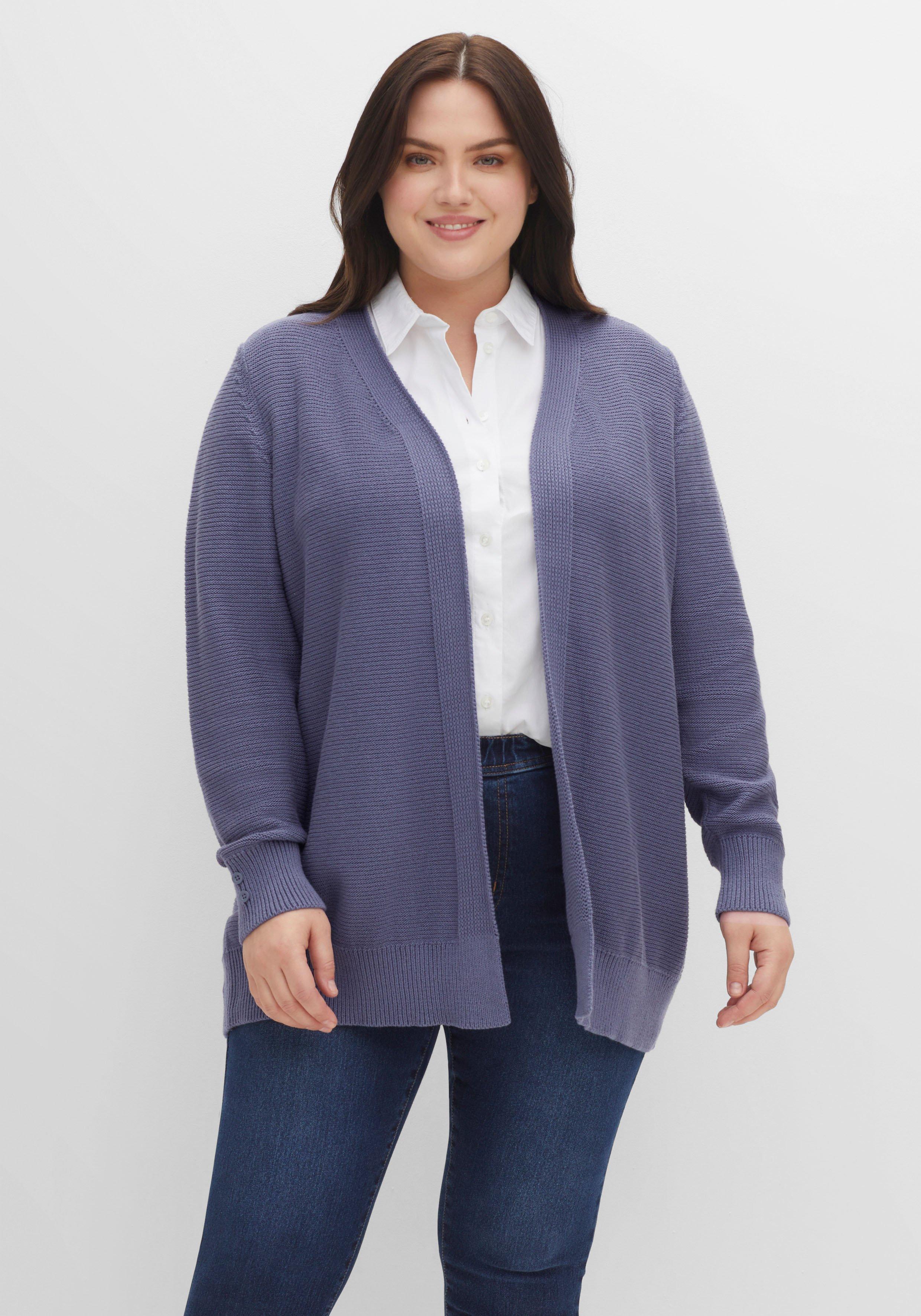 Strickjacke im Linksstrick, offene Form
