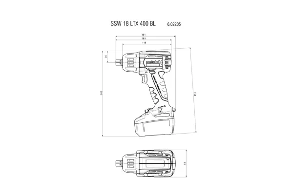 Metabo SSW 18 LTX 400 BL - Stødnøgle - ledningfri - 1/2