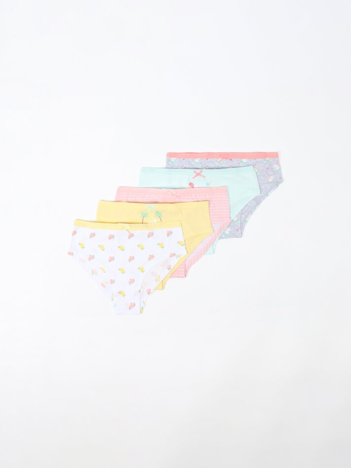 Pacote com 7 calcinhas hipster estampadas - Cores variadas