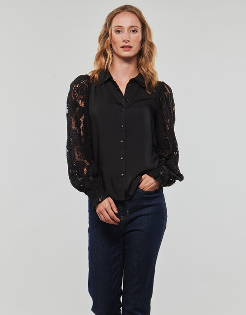 Vero Moda - VMCABENA L/S SHIRT WVN BTQ - Noir
