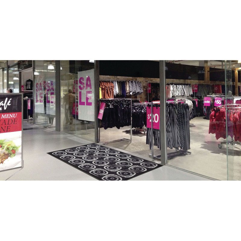 Tapis d'entrée déco, anthracite