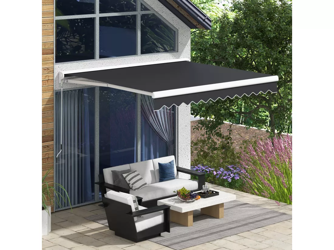 Store banne électrique manuel rétractable dim. 2,95L x 2,50l m anthracite
