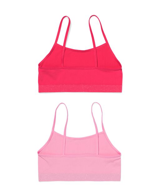 2 hauts doux enfant sans coutures avec paillettes rose