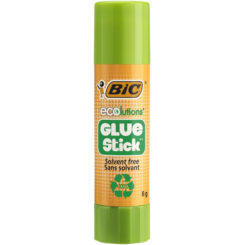 Colle bic  ecolutions  glue stick - lavable - colle le    papier et le carton -tube de  8 gr boite de 30