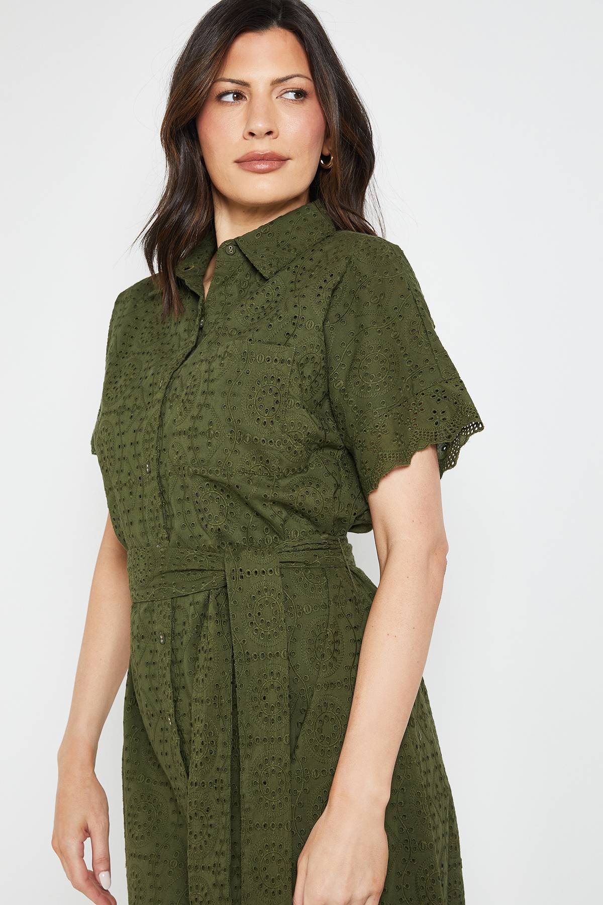 Wallis Robe Chemise Broderie Anglaise D'été