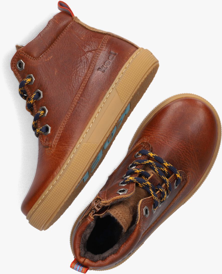 KOEL4KIDS cognac koel4kids hoge sneaker 03m008