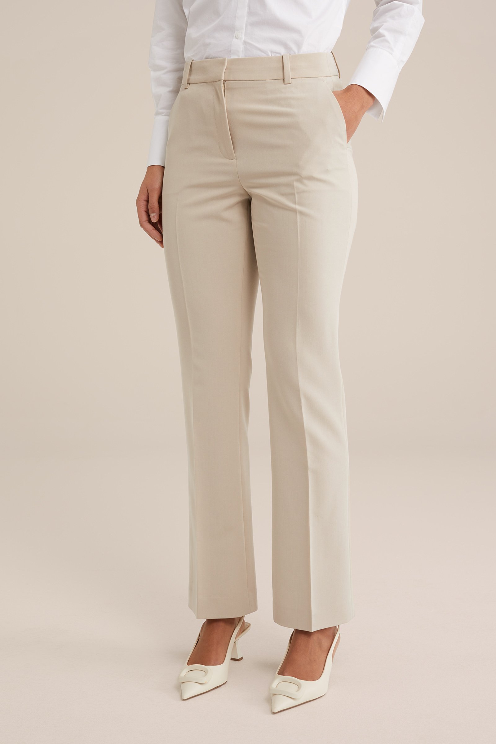 flared pantalon WE Fashion Beige