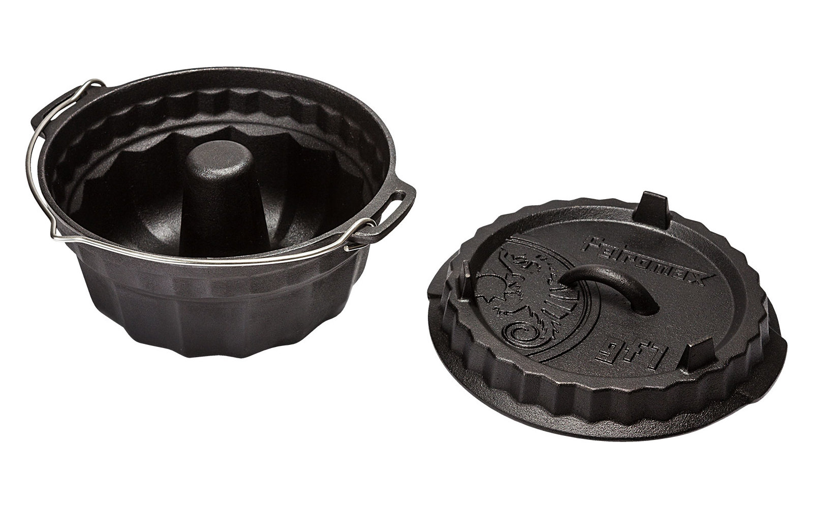 Petromax GF1 Gusseisen Gugelhupfform mit Tortenboden-Deckel 3 Liter