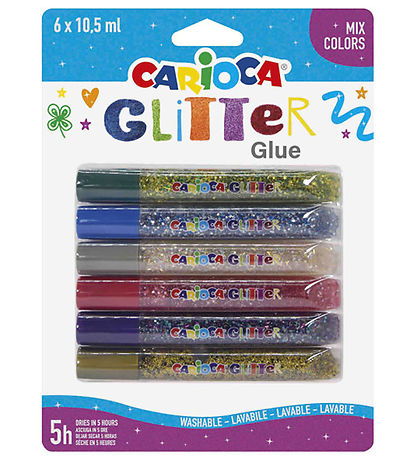 Carioca Glitzerkleber - 6 st. - Mehrfarbig