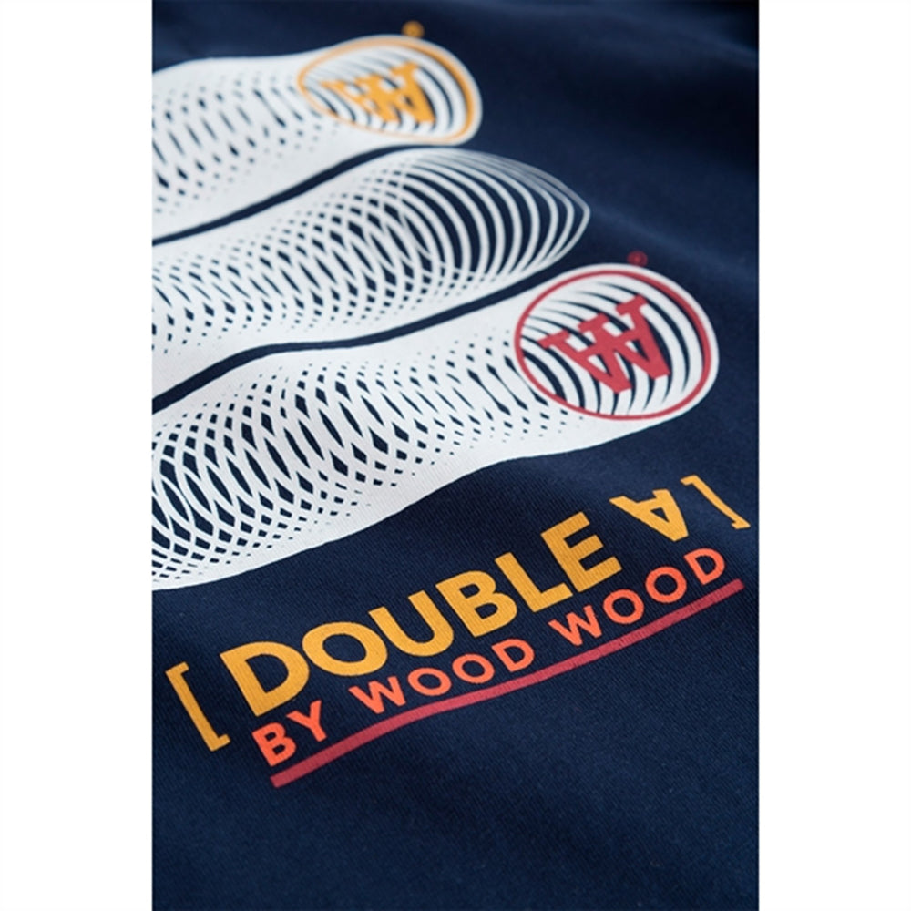 Navy Kim Stackes Logo Bluse - Wood Wood