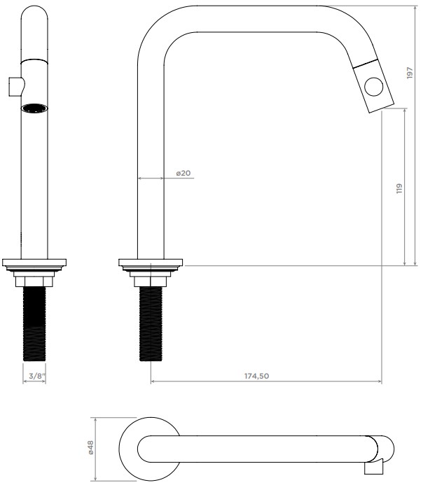 Clou Kaldur fonteinkraan 17.5cm links chroom