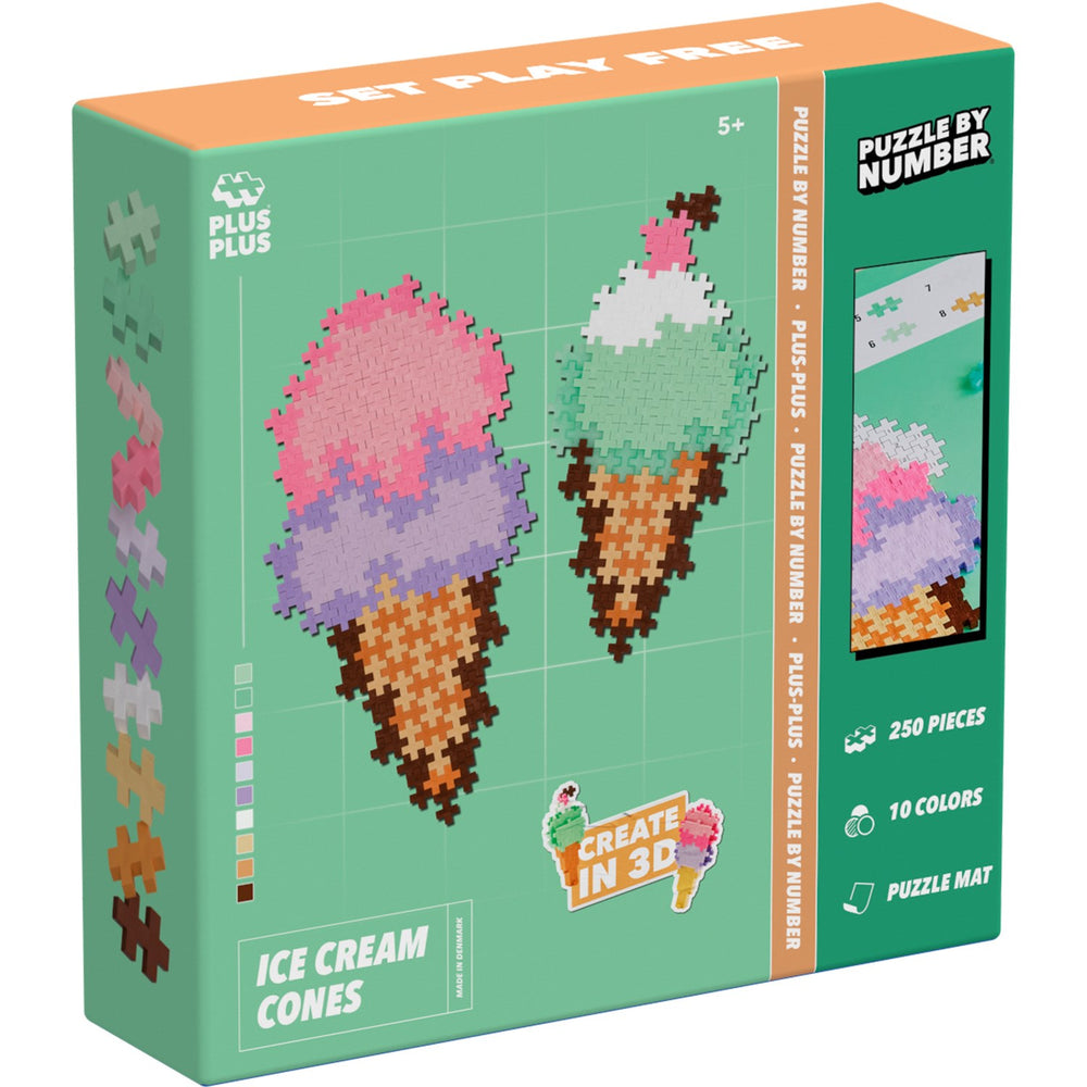 Køb Plus-Plus Puslespil By Number Ice Cream Cones 250pcs