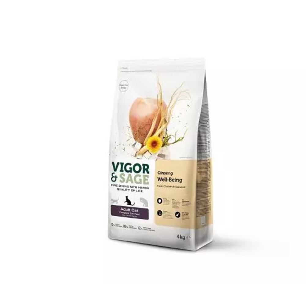 Vigor & Sage Kattenvoer Well-Being Ginseng4 kg