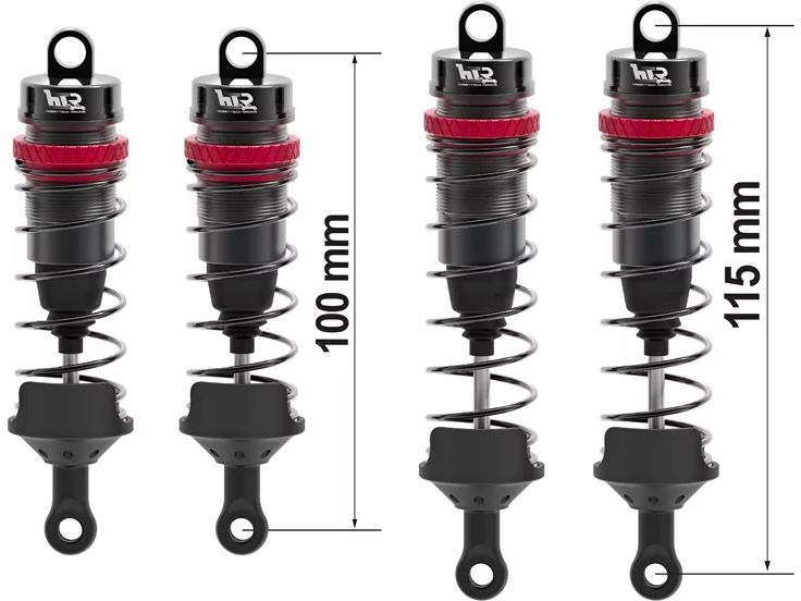 Hobbytech Kit mit 4 Big Bore Alu-Stossdämpfern   Halterunge Alu-Stossdämpfern für Rogue Terra
