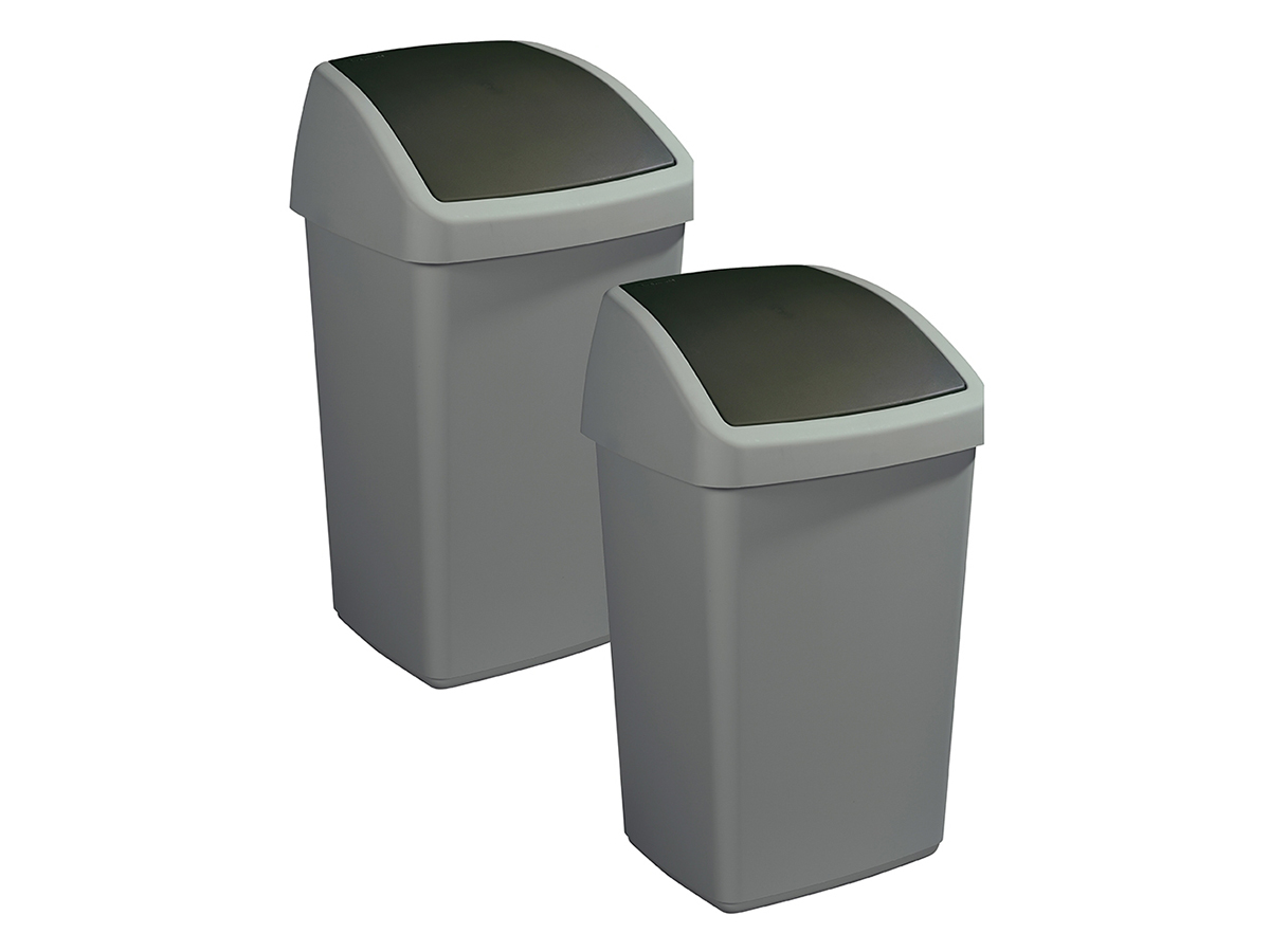 Sunware Delta 50 liter prullenbakken met swingdeksel - Grey