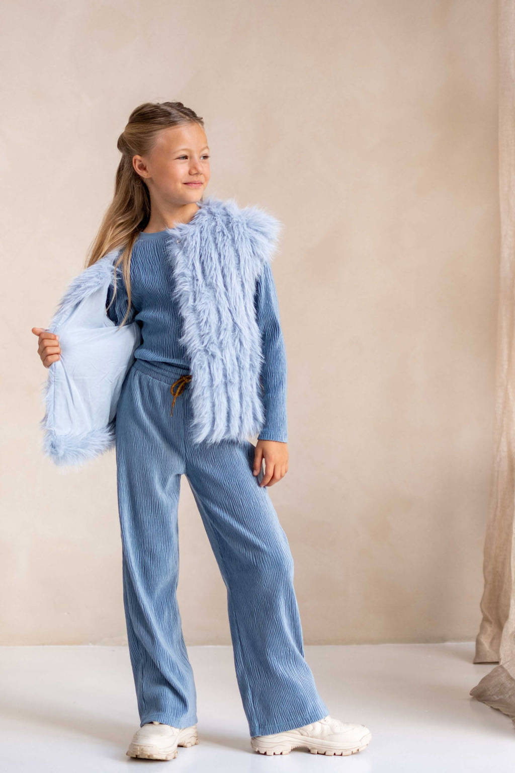 Like Flo straight fit broek Fieke lichtblauw