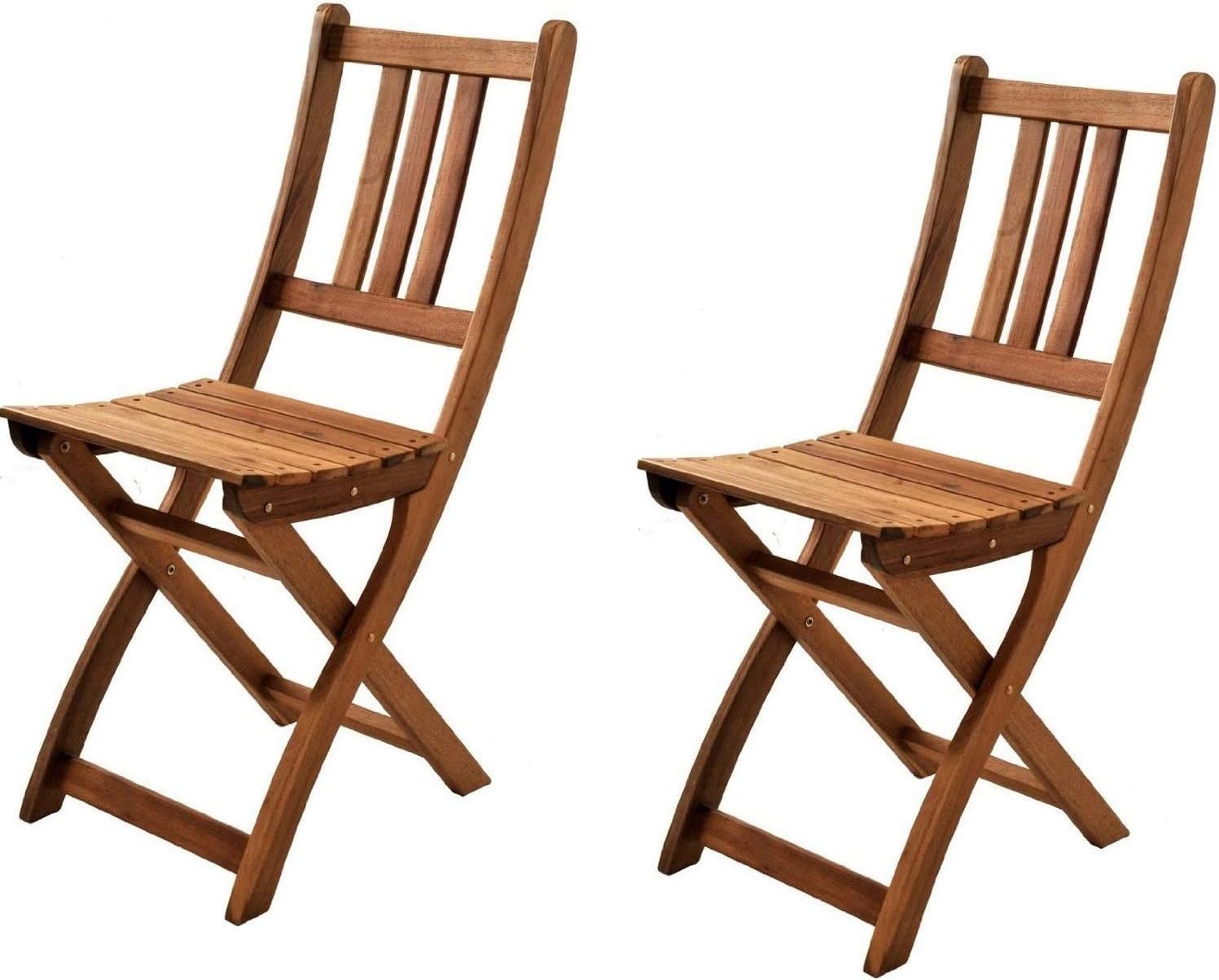 SAM 2er Set Akazien-Holz Gartenstuhl, ideal für Balkon, Garten Terrasse, zusammenklappbar CT3225218