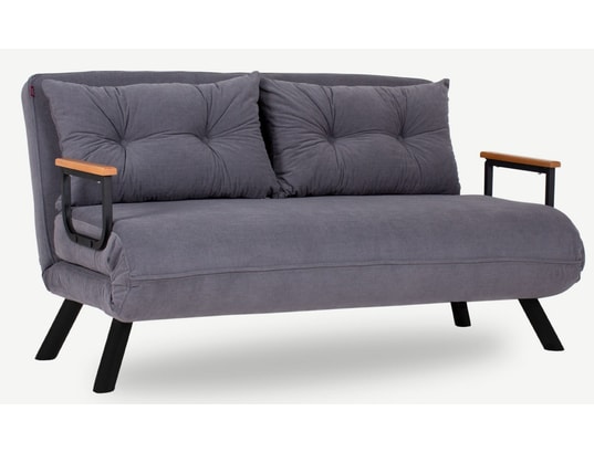 CONCEPT1 - Canapé lit Sando 2 places gris souris 133 x 78 x h78