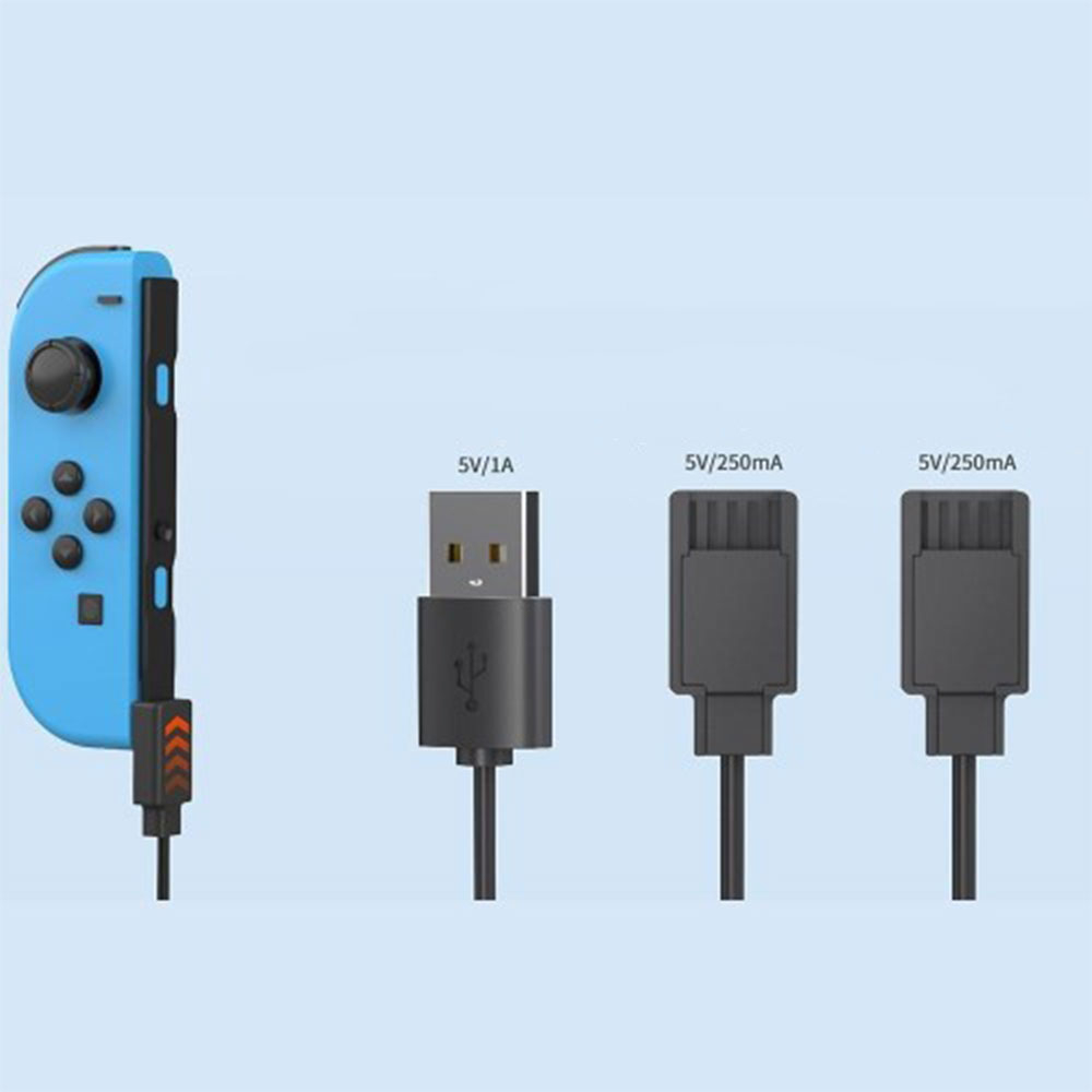(2-fach) Dual Ladekabel Charging Cable für Nintendo Switch / OLED Controller Joycon - Schwarz