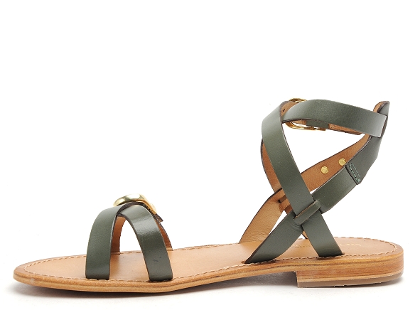 Les tropeziennes nu pieds plats femme hepana kaki