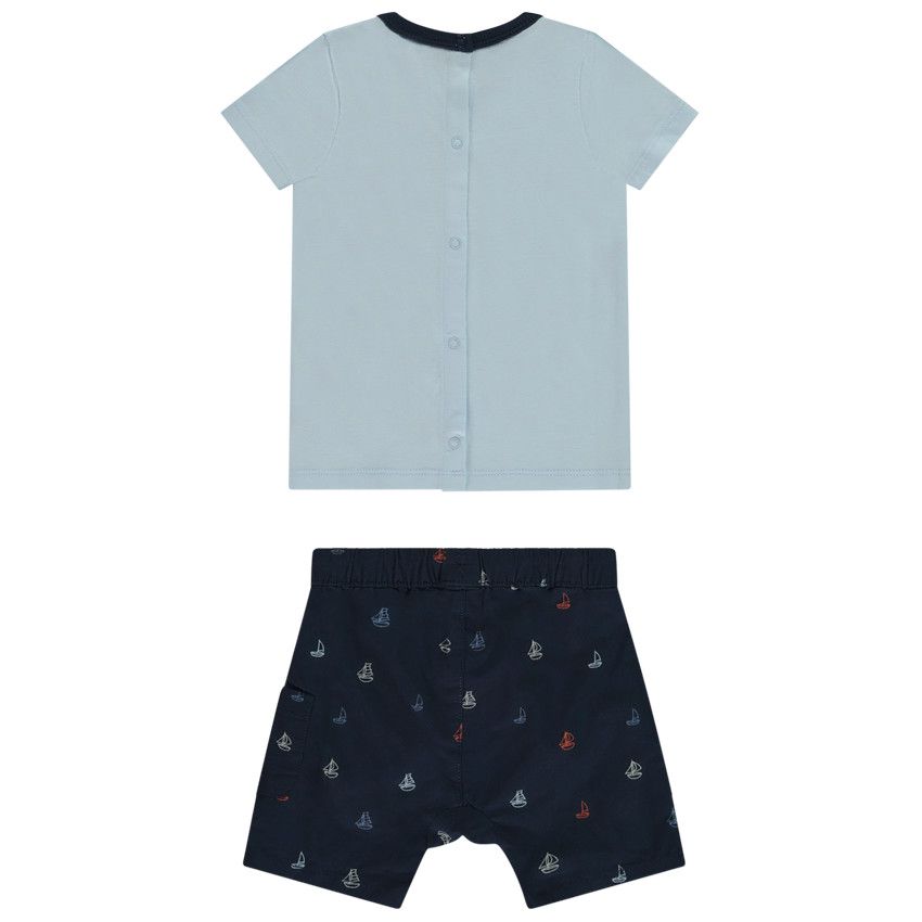 Ensemble 2 pièces motifs voilier pour bébé garçon - Bleu