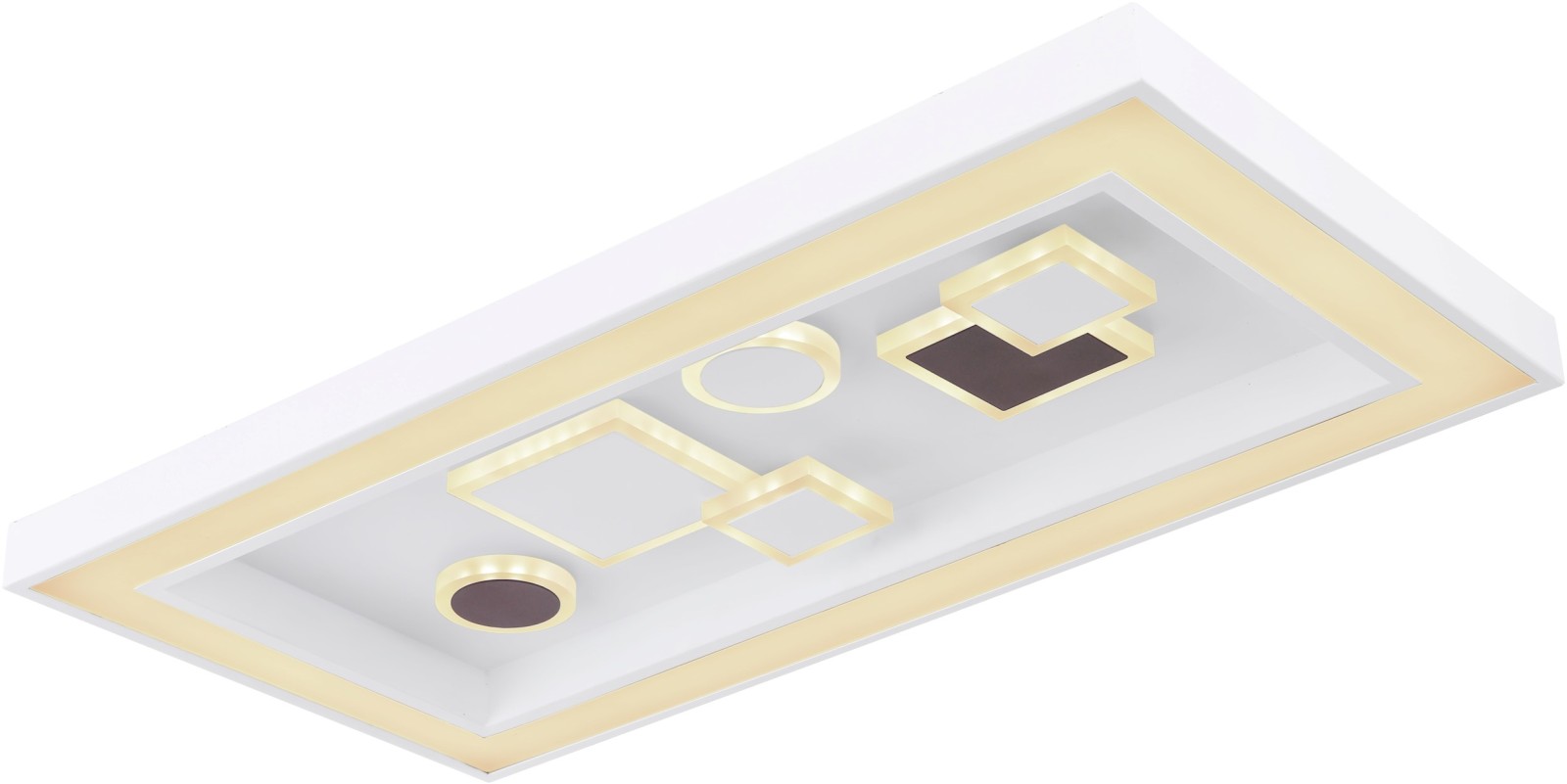 LED-Deckenleuchte - weiß-kaffee - 60 cm