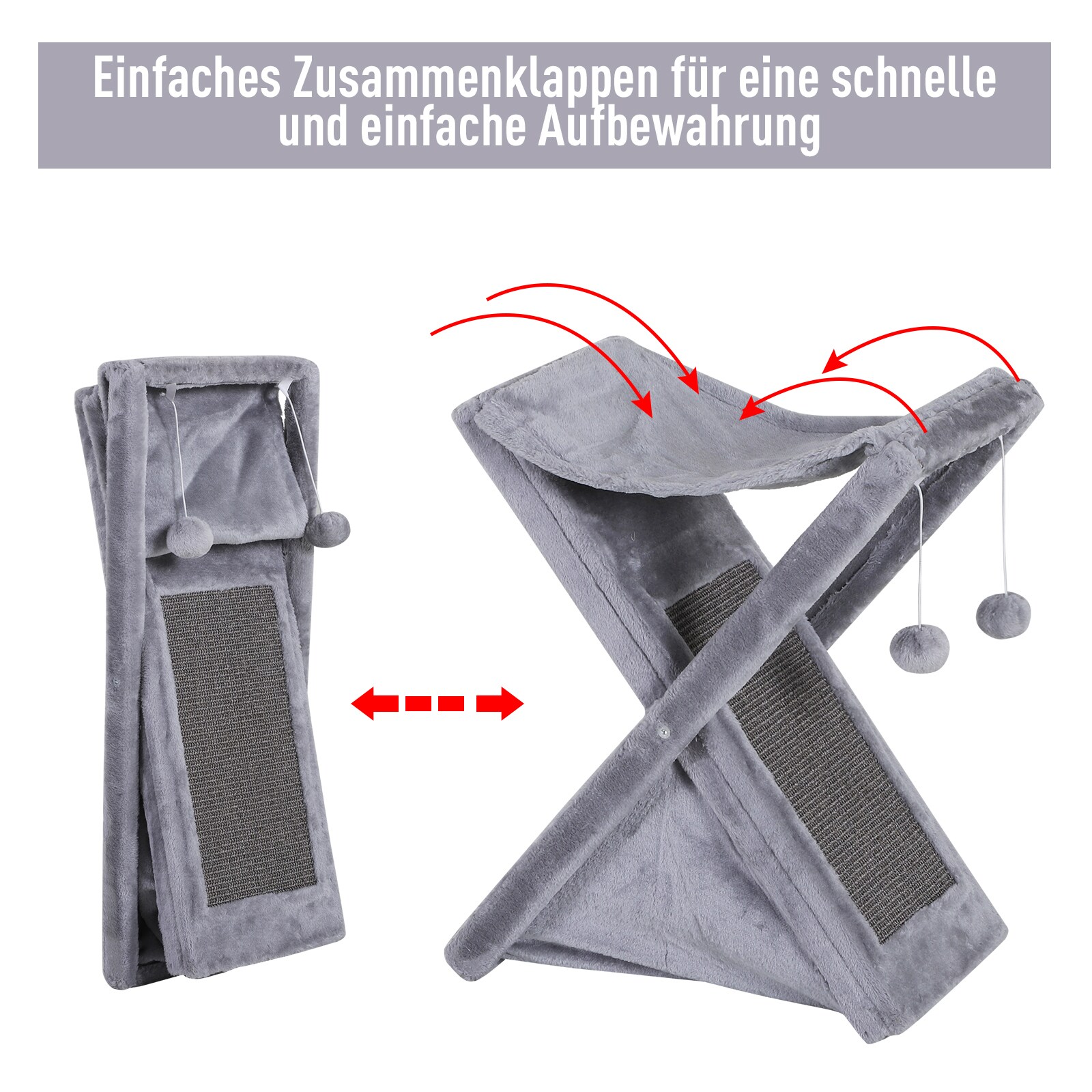 PawHut Katzenturm mit Höhle und Hängematte 50 x 32 x 65 cm (LxBxH)