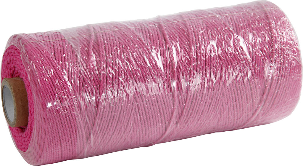 Knyttegarn - Tykkelse 1 MM - L 315 M - Tynd Kvalitet 12/12 - Pink - 220 G