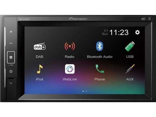 Pioneer DMH-A240DAB, Sort, 2 DIN, 200 W, Android, iOS, AAC, FLAC, MP3, WAV, WMA, BMP, JPEG